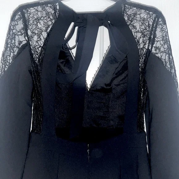 ALEXIS Gorgeous Black Bertine Romper with Lace Detail 🖤